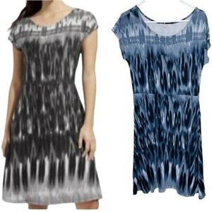 ATHLETA Tie Dye Dolman Bamboo Dress Grey Black Size Small